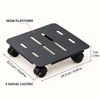 Rolling Metal Plant Caddy with 360° Swivel Wheels for Indoor