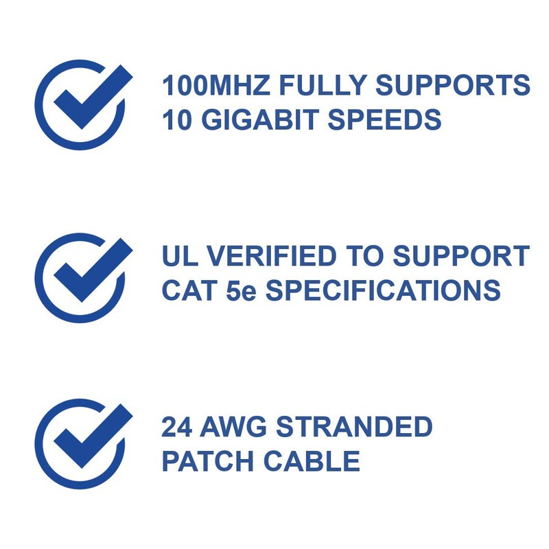 On-Q AC3525WHV1 5e Patch Cable, 25 feet, White