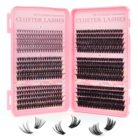 Glowing Win Eyelash Extensions, Pack of 590, Cluster Lashes, Individual Eyelashes, 20D, 40D, 50D, 60D, 80D, 100D, 8-16 mm Eyelash Extensions for DIY at Home