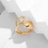 WOWORAMA Chunky Gold Dome Rings for Women Double Wire Band