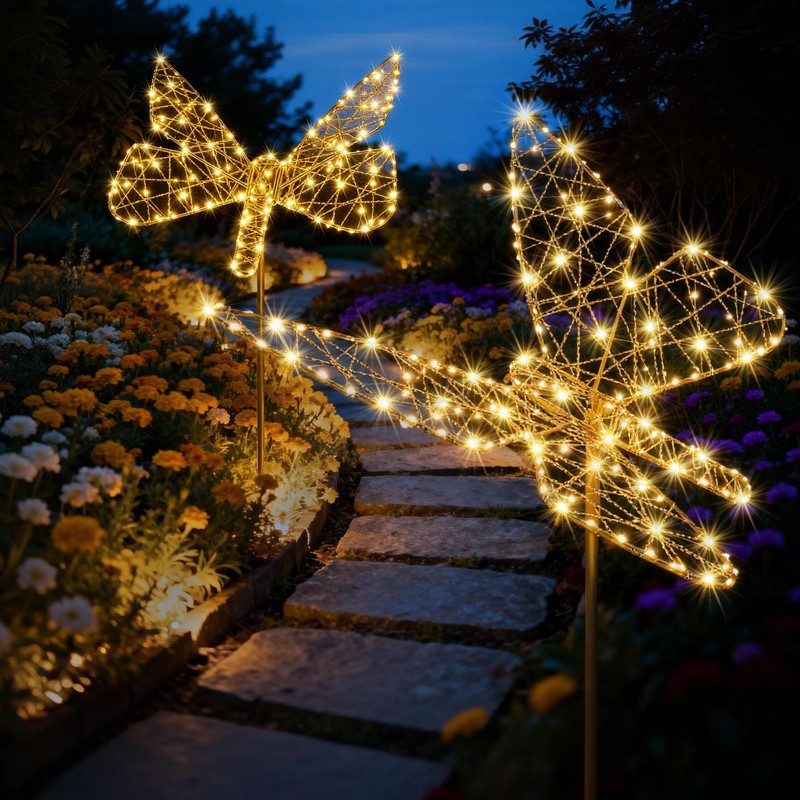 Flacchi Solar Garden Lights Outdoo Waterproofr - Butterfly Decor with