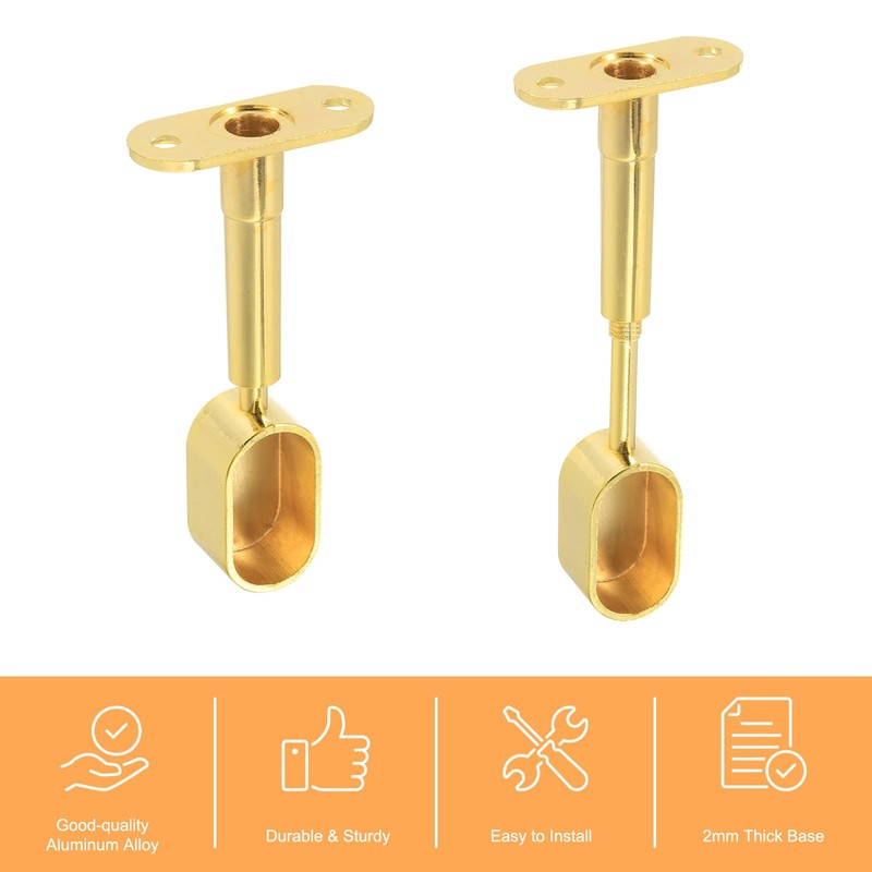 sourcing map 2 Pcs Oval Closet Shelf Bracket Rail, Wardrobe