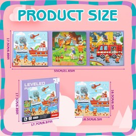 GSrenyu 2 Pcs 3-in-1 Magnetic Puzzles for Toddlers, Toddler Jigsaw for 3-6 Year Old Baby, 16-20-25 pieces Learning Magnet Puzzles, Travel Games for Kids 3 4 5 6 Years Old Boys and Girls