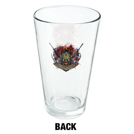 LOGOVISION Zombie Hunter Undead Rifles 16 oz Pint Glass, Tempered Glass, Printed Design & A Perfect Fan Gift | Great for Cold Beverages, Soda, Water
