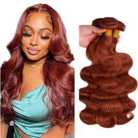 Dark Copper Red Body Wave Bundles Reddish Brown Bundle 32 32 32 Inch Color 33 Body Wave 3 Bundles Brazilian Unprocessed Virgin Hair Extensions