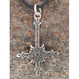 Kiss of Leather Cross Pendant 925 Sterling Silver No. 134, Sterling Silver, No Gemstone