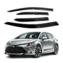 Fit for Toyota Corolla Hatchback 2019 2020 2021 2022 2023 2024 2025 ; Premier 2mm-Thick Acrylic Safe Wind Deflector, Front & Rear Vent Visors, Vent Protection, Tape-On Outside-Mount,4-Pieces Guard Kit