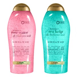 OGX, Body Wash Alga Marina y Ácido Hialurónico, 577 ml , Body Wash de Sal Rosa y Agua de Rosas, 577 ml                                                