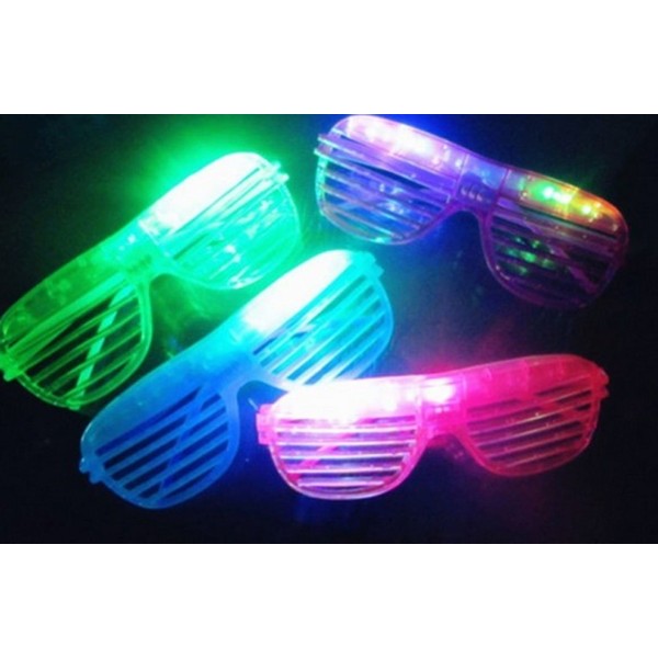 itisyours Flashing LED Light up Slotted Shutter Sunglasses Shades Party Favors Bag Fillers (12)