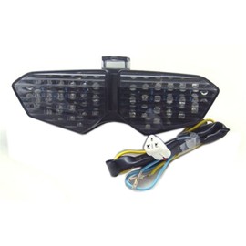 TASWK Motorcycle LED Integrated Tail Lights Turn Signals for Yamaha YZF R6 2003-2005 YZF R6S 2006-2008 Smoke Lens