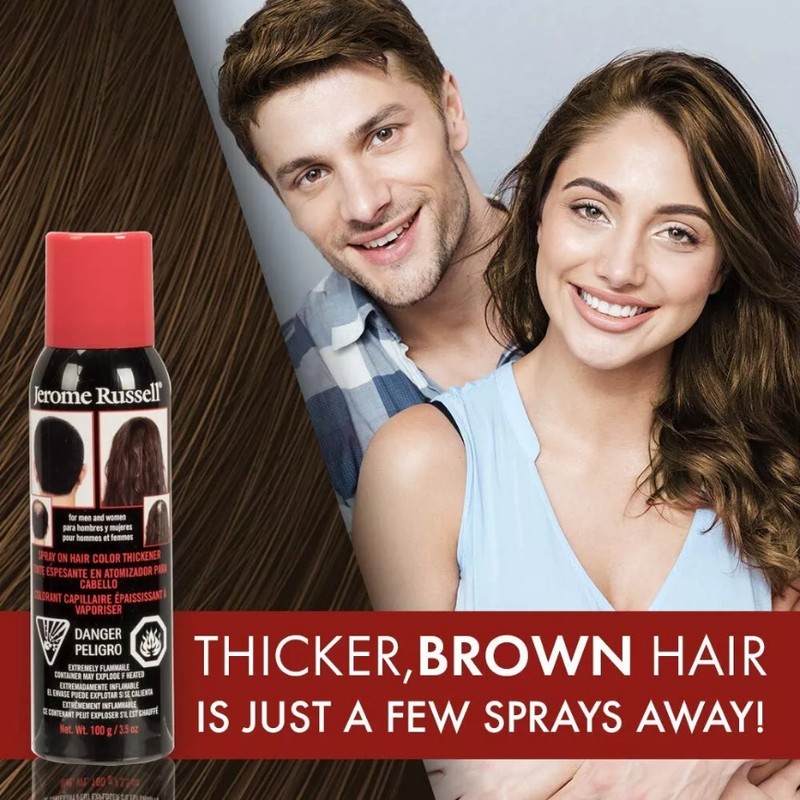 Jerome Russell Spray on Hair Color Thickener - Black 3.5oz
