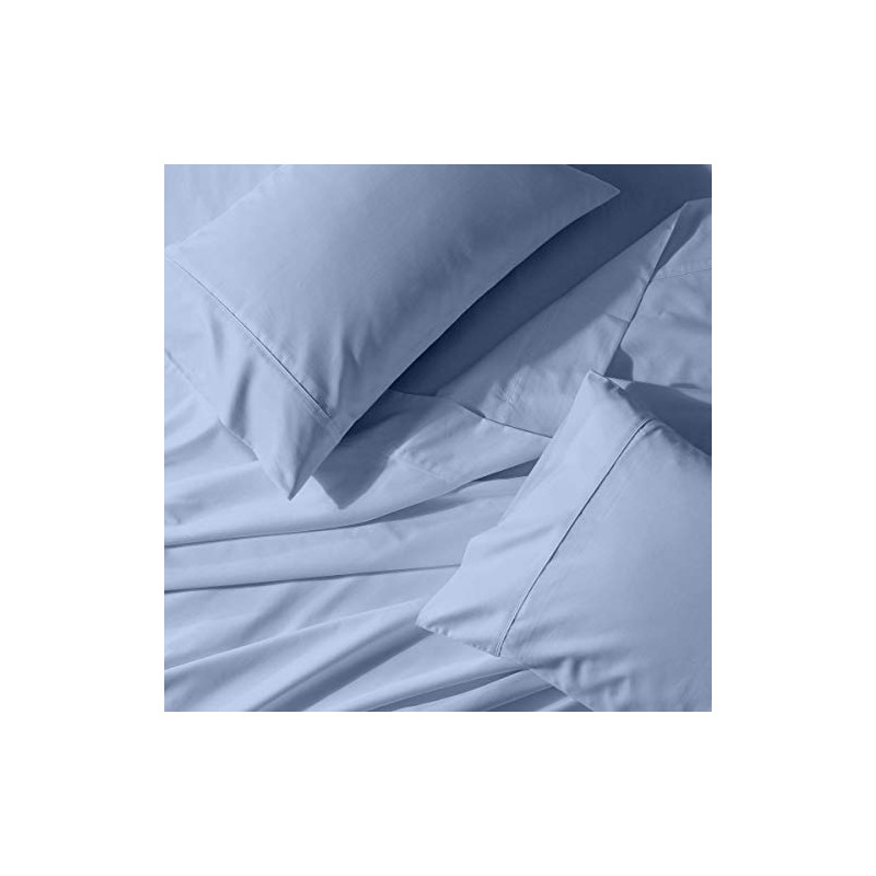 Solid 650-Thread-Count, Cotton-Blend, 22-Inch Super Deep Pocket Queen Bed Sheets