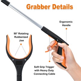 Grabber Reacher Tool Reacher Grabber Pickup Tool Grabbers for Seniors Grabber Grabber Tool (Orange)