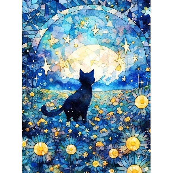 LEADINTOP Diamond Art Cat Square Beads, 11.8 x 15.7 inches