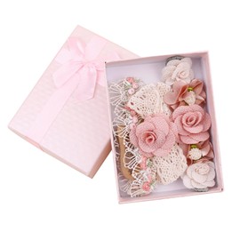 cherrboll 3pcs Baby Girl Headbands Flowers, Super Soft & Stretchy Nylon Floral Hairbands for Newborn Toddler