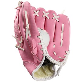 apott Pink Baseball Glove 11.5 Inch Softball Catcher's Mitts for Women Men Left Hand Leather Gloves for Adults, Right Hand Throw