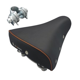 BOOSDEN Bicycle Saddle, Black, Studded Saddle, Soft, Large, Wide Bicycle Saddle, Replacement, No Back Pain, Super Thick, For Women and Men, Waterproof, Machari, Compatible with Electric Bicycles, Shock Absorption, No Back Pain