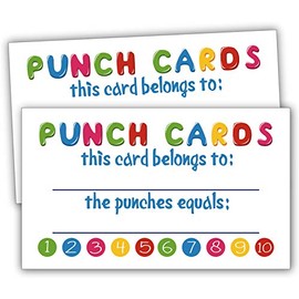 Incentive Cards-50 Rewards Punch Cards for Kids, Students, Teachers, Small Business, Classroom, Chores, Reading Incentive Awards for Teaching Reinforcement Loyalty Cards for Business Customers.