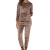 The Essentials Wardrobe Ladies LS Hooded Pyjamas Set - Dark