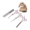 Pet Rabbit Grooming Scissors Stainless Steel Round Tip 4 in