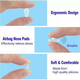 GF Computers Screw-In Silicone Nose Pads 4 Pack – Chamber Style for Eyeglass Frames