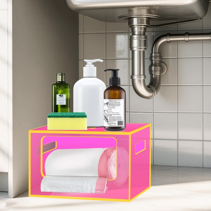 HappyDino Stackable Trash Bag Holder Dispenser Under Sink Extra Large