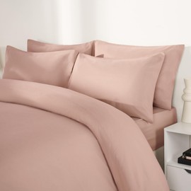 Brentfords Pillow Cases 2 Pack, Housewife Pillowcases Bed Pillow Soft Comfortable Hotel Quality Pillow Case with Envelope Closure, Blush Pink 50 x 75cm