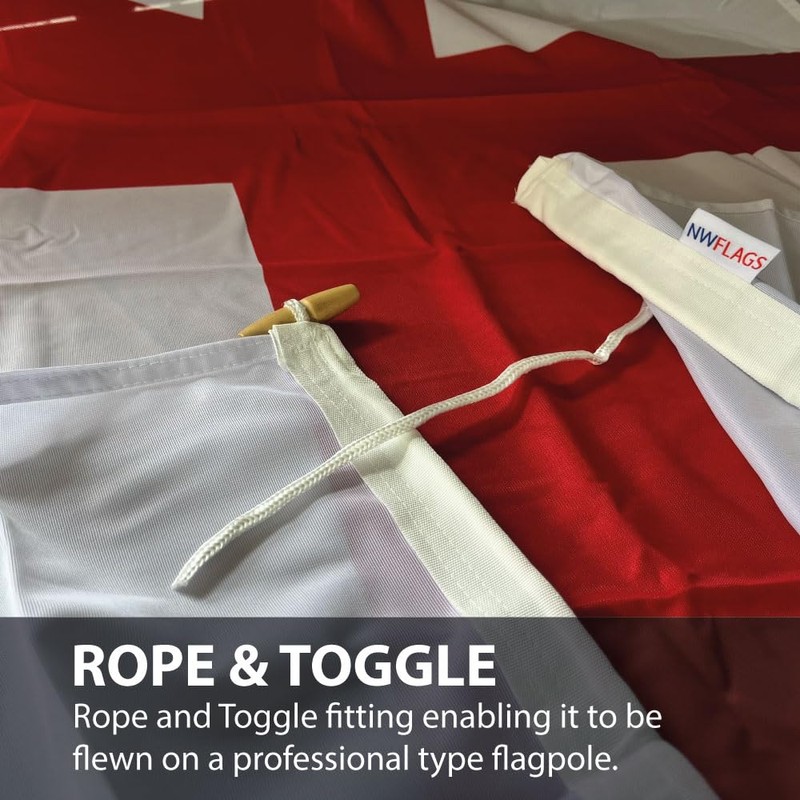 NWFlags England St George Flag 150gsm Nylon Rope & Toggle