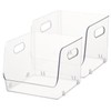 Gatuida 2pcs Stackable Transparent Desktop Storage Box Organizer with Handles