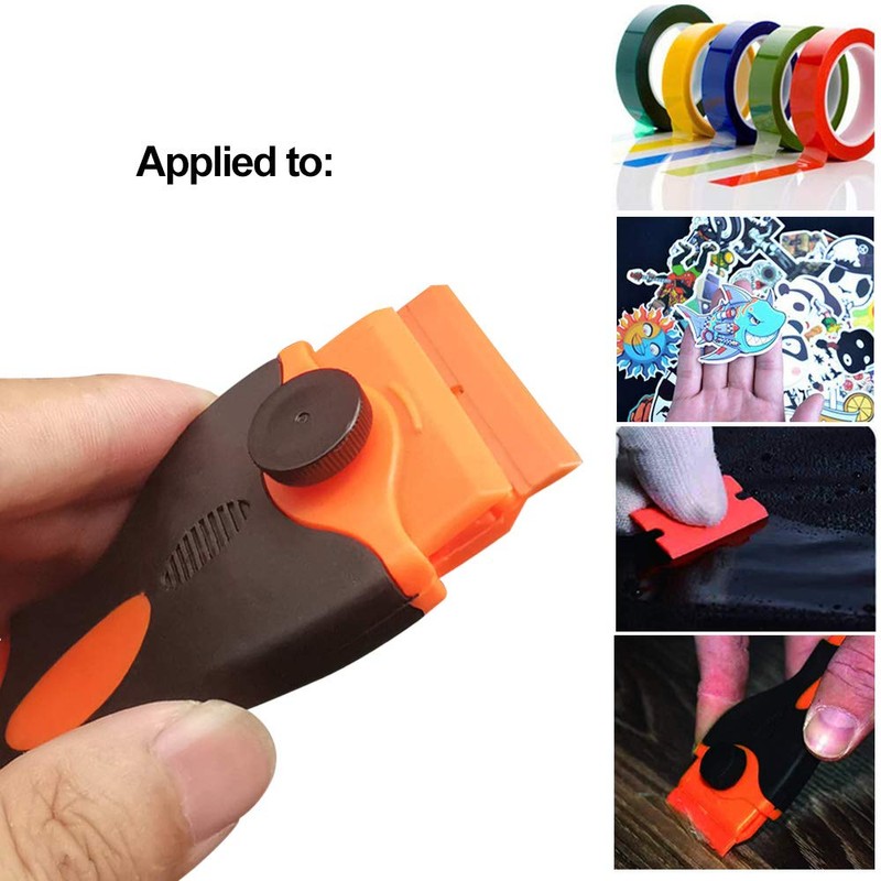 FULARR 2Pcs Premium 1.5" Plastic Locking Razor Blade Scraper with