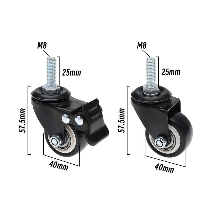 Be In Your Mind 4Pcs Universal Furniture Caster Universal Brake
