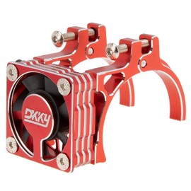 DKKY RC Motor Cooling Fan Heatsink 40-43mm Adjustable for Arrma Axial Traxxas 1/8 1/10 RC Crawler Car 4274 4068 4268 with 42mm Motor (Red)