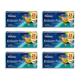 Meßmer Pure Herbs | 6 x Pure Herbs Value Pack | 150 Tea Bags | Herbal Tea | Gluten Free | Lactose Free | Vegan