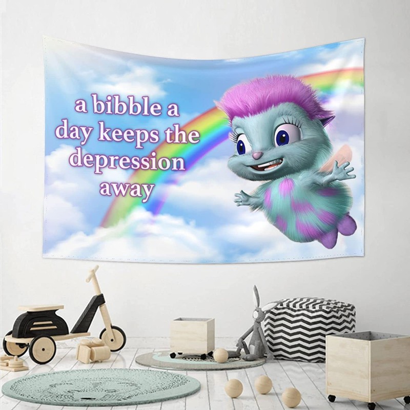 FENDROM Bibble Meme Tapestry Bibble Happiness Novelty Wall Hanging,Blanket Decorative