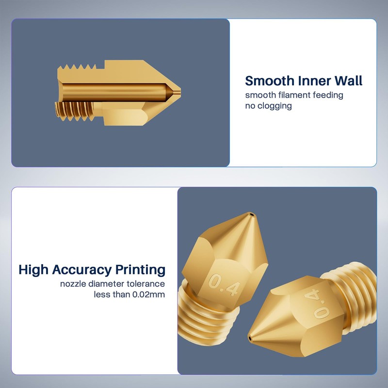 KEAcvise 26 pcs 0.4mm mk8 Brass nozzles with Needles and