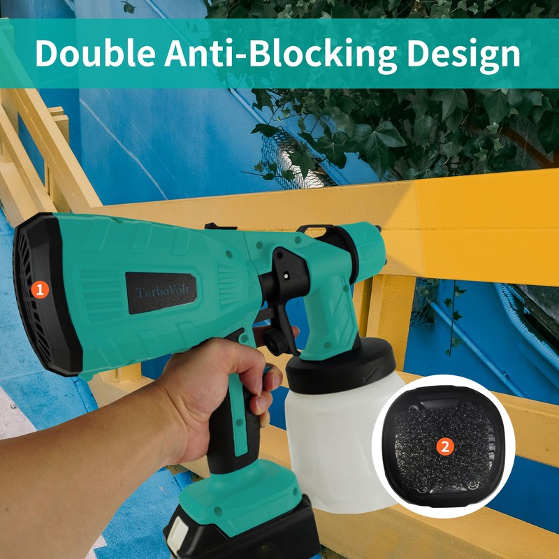 TurboVolt Cordless Paint Sprayer - Handheld HVLP Spray Gun with