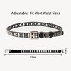 JAMAKALA Women Fashion Leather Belt, Metal Punk Studded Belt, Studded