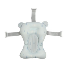 Baby Bath Seat Support Mat Newborn Bathtub Pillow Baby Bath Pad Bathing Pillow Seat for Newborn Infant Toddler Plastic Large Size Blue Raindrops