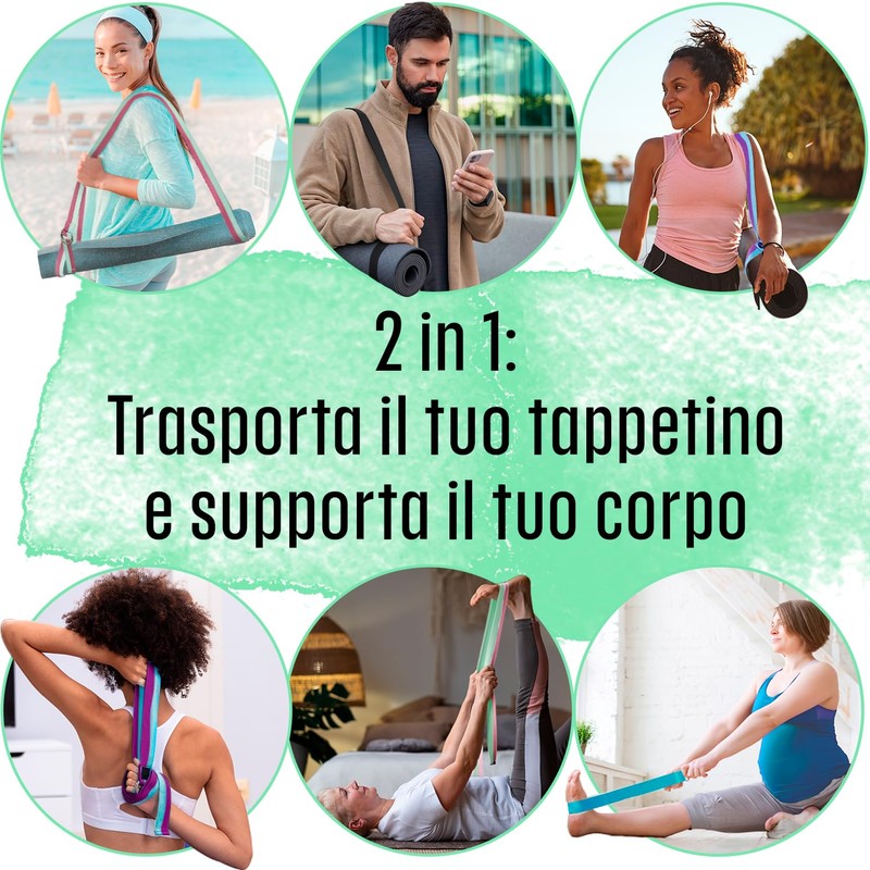 TECEUM Cintura Premium per Tappetino Yoga in Morbido Cotone Universale