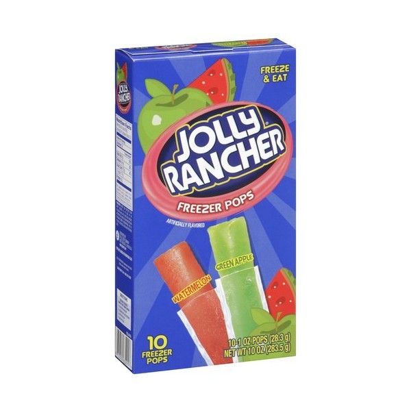 Jolly Rancher Watermelon & Green Apple Freezer Pops, 1 oz, 10 count