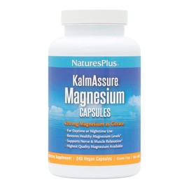 NaturesPlus KalmAssure Magnesium - 240 Vegan Capsules - Highly Absorbable Magnesium Citrate - Supports Energy Metabolism, Muscle Function, Gut Health & More - 60 Servings