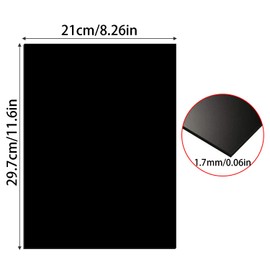 YIWONFU Acrylic Glass Panel, Black Plexiglass Panels: 3 Pieces, Black Plexiglass 2 mm, Plexiglass Acrylic Sheet, Black Acrylic Glass, Plastic Panels for Photo Frame, Painting, 29.7 x 21 cm (A4)
