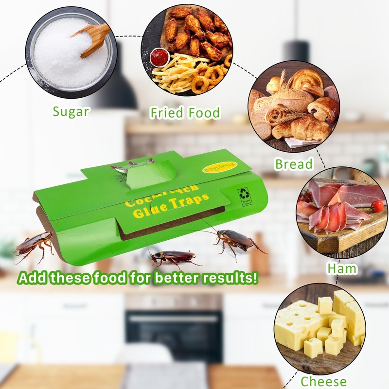 18 Pack Roach Traps Indoor Roach Killer Indoor Infestation, Cockroach