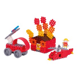Marioinex Mini Waffle Fire Brigade 90 Elements - Plug-In Game from 4 Years - Waffle Building Blocks for Kids - Construction Toy - Building Blocks Children - Plug-In Building Blocks Children