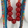 Noi Beaded Necklace Super Long Glass Wood and Chain Multi