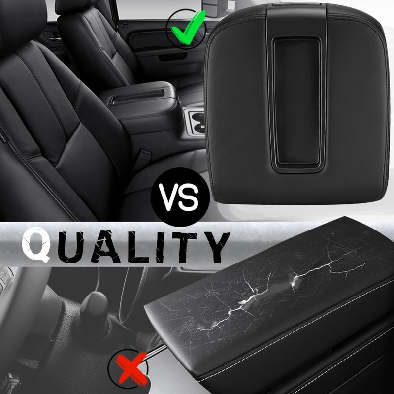 Center Console Armrest lid Cover Compatible with 2007-2013 Silverado Tahoe