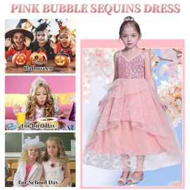 LAUPHIE Glinda Dress For Girls Glinda Costume Wicked Costume Dress Girls (150 11-12 Years)