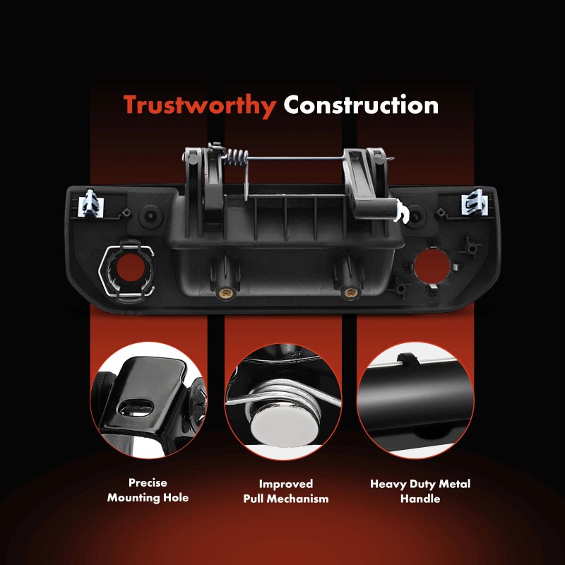 Upgraded Metal Tailgate Handle w/ Camera Hole & Keyhole for
