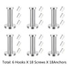 EBOOT 6 Pieces Stainless Steel Wall Mount Robe Hooks Coat