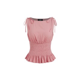 CIDER Summer Tank Tops for Women Sleeveless Smocked Top Casual Summer Pink